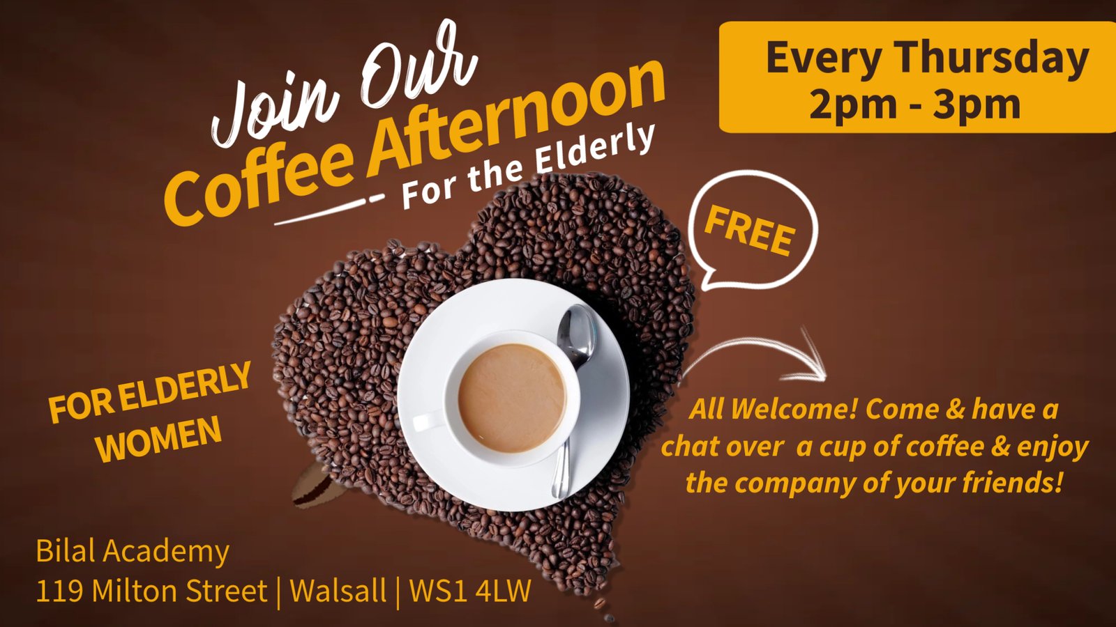 Community coffee afternoon poster